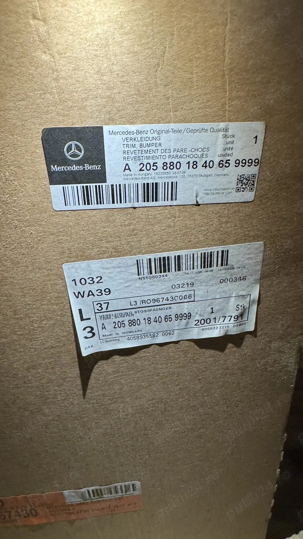 Bara fata mercedes c klasse w205, noua
