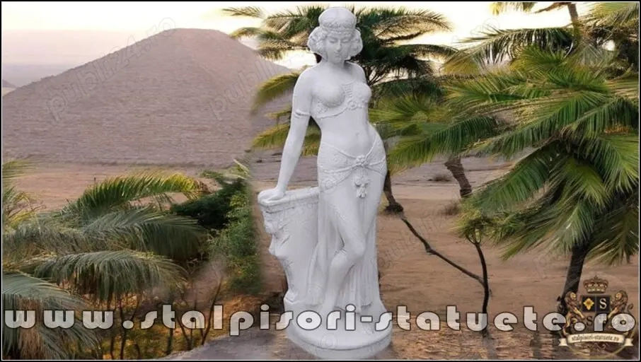 Statueta Mata Hari, alb marmorat, model S28.