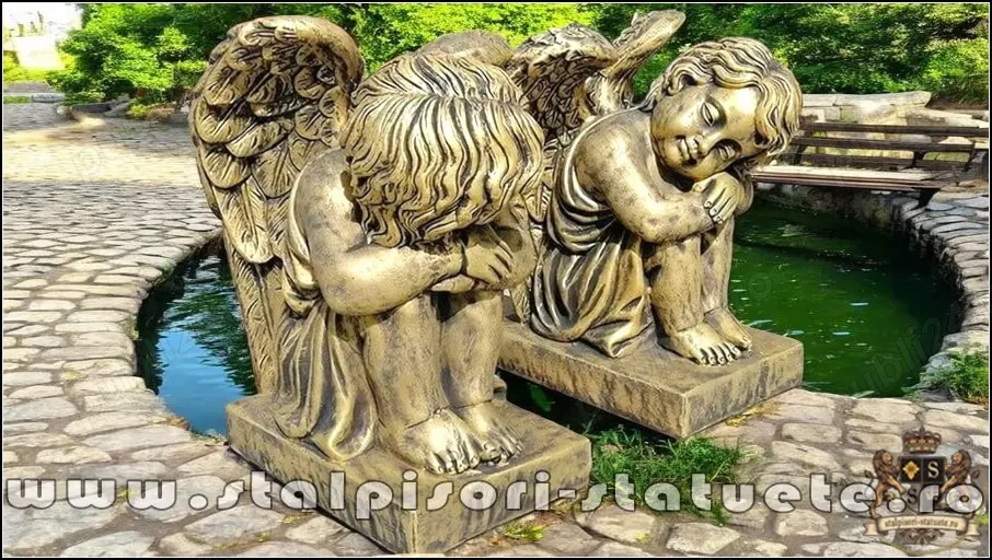 Set îngerași adormiți, auriu antichizat, model S76.