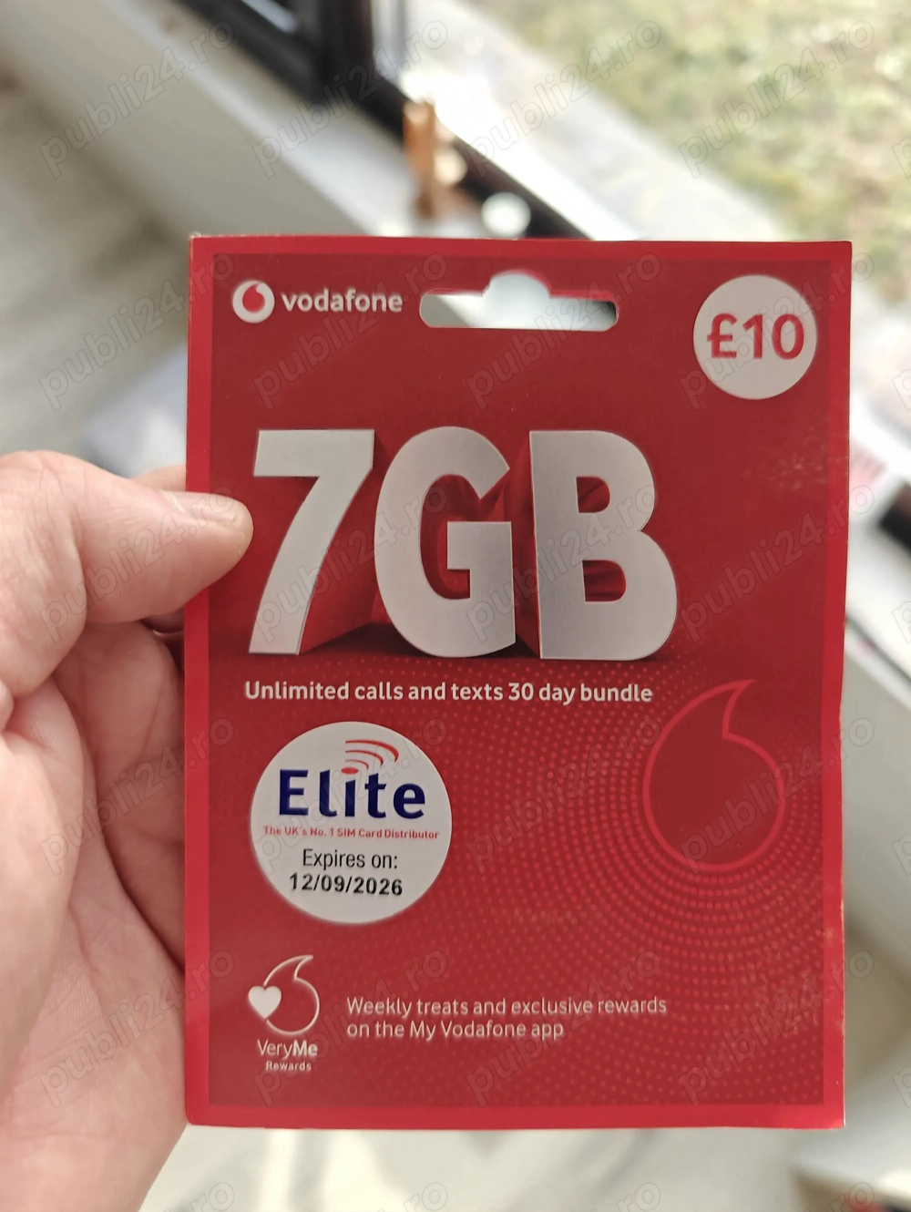 Vand cartela vodafone UK, noua, pt activare esim Mobvoi Ticwatch LTE!