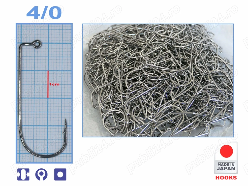 Carlige Jig neturnate AB Aberdeen Jig, 4 0 - 1000buc bulk, fabricate in Nishiwaki Japonia