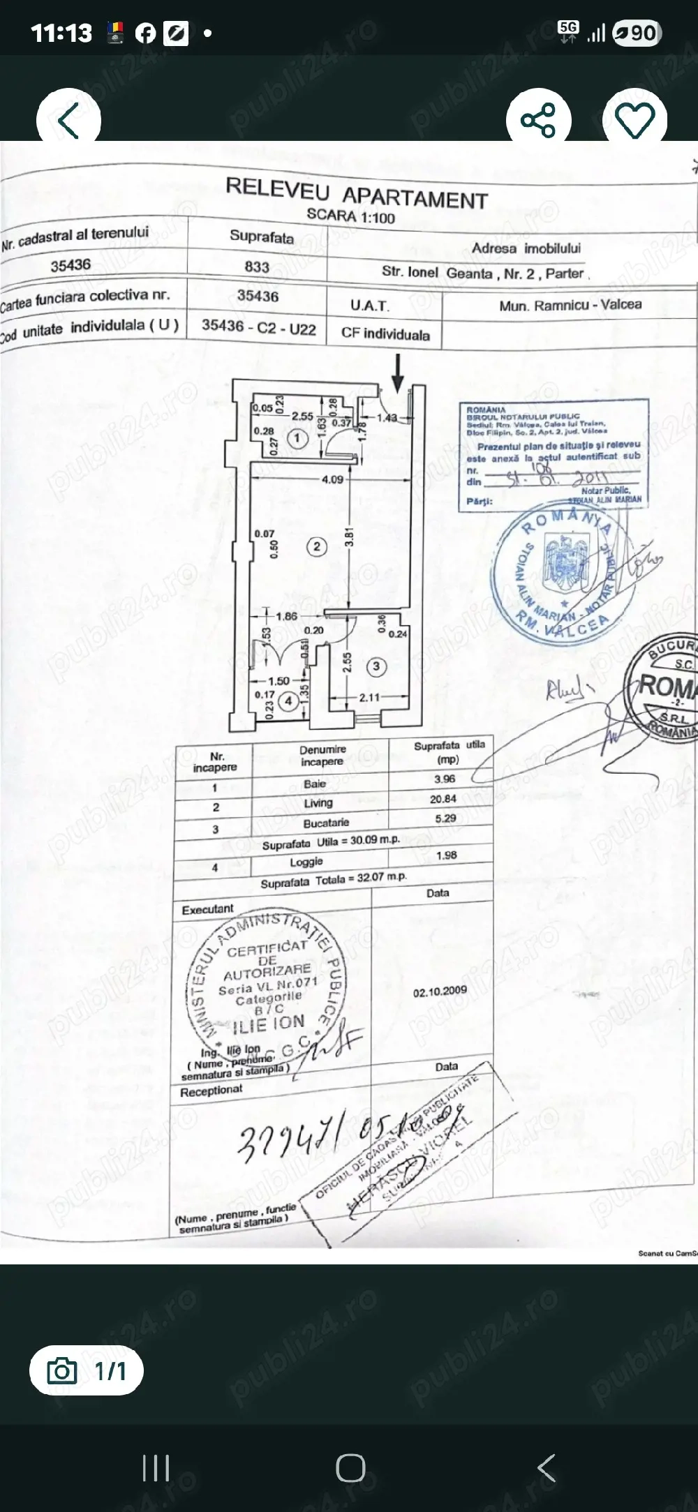 Garsoniera 32 mp, parter inaltat, complet mobilata