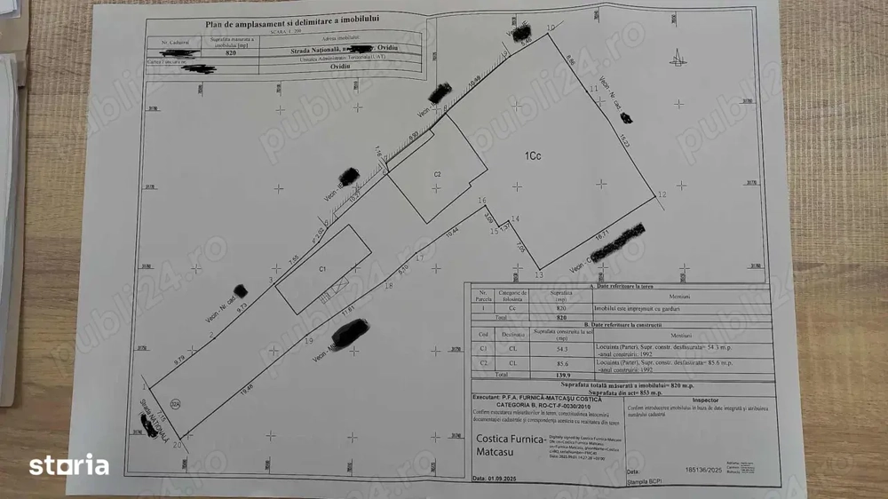 Teren 830 mp la SOSEAUA NATIONALA, OVIDIU, ideal investitie
