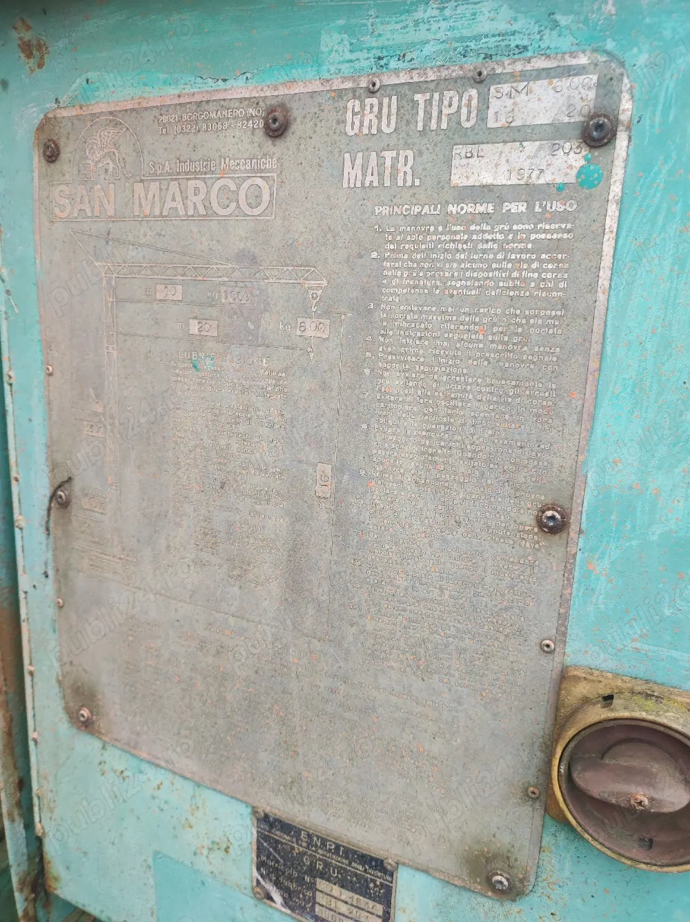 Vsnd macara Automontanta San Marco cu radiocomanda