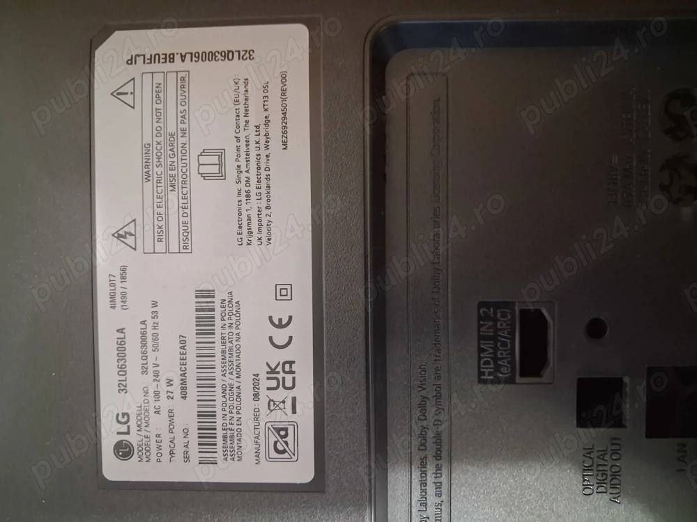 Tv hd lg displei spart pntru piese