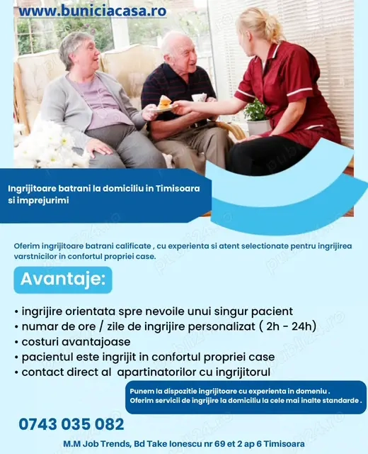 Oferim Ingrijitor batrani la domiciliu in Timisoara si imprejurimi 
