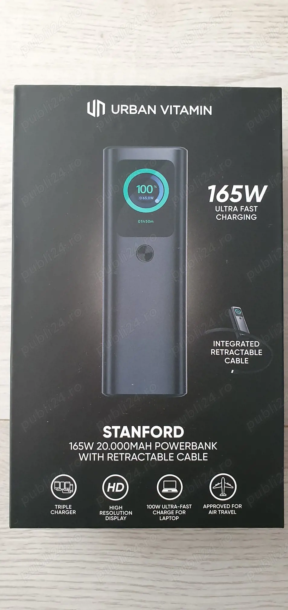 Baterie externa ultra rapida premium 165W, Samsung, Iphone, Huawei, Oppo, Xiaomi, OnePlus si laptop