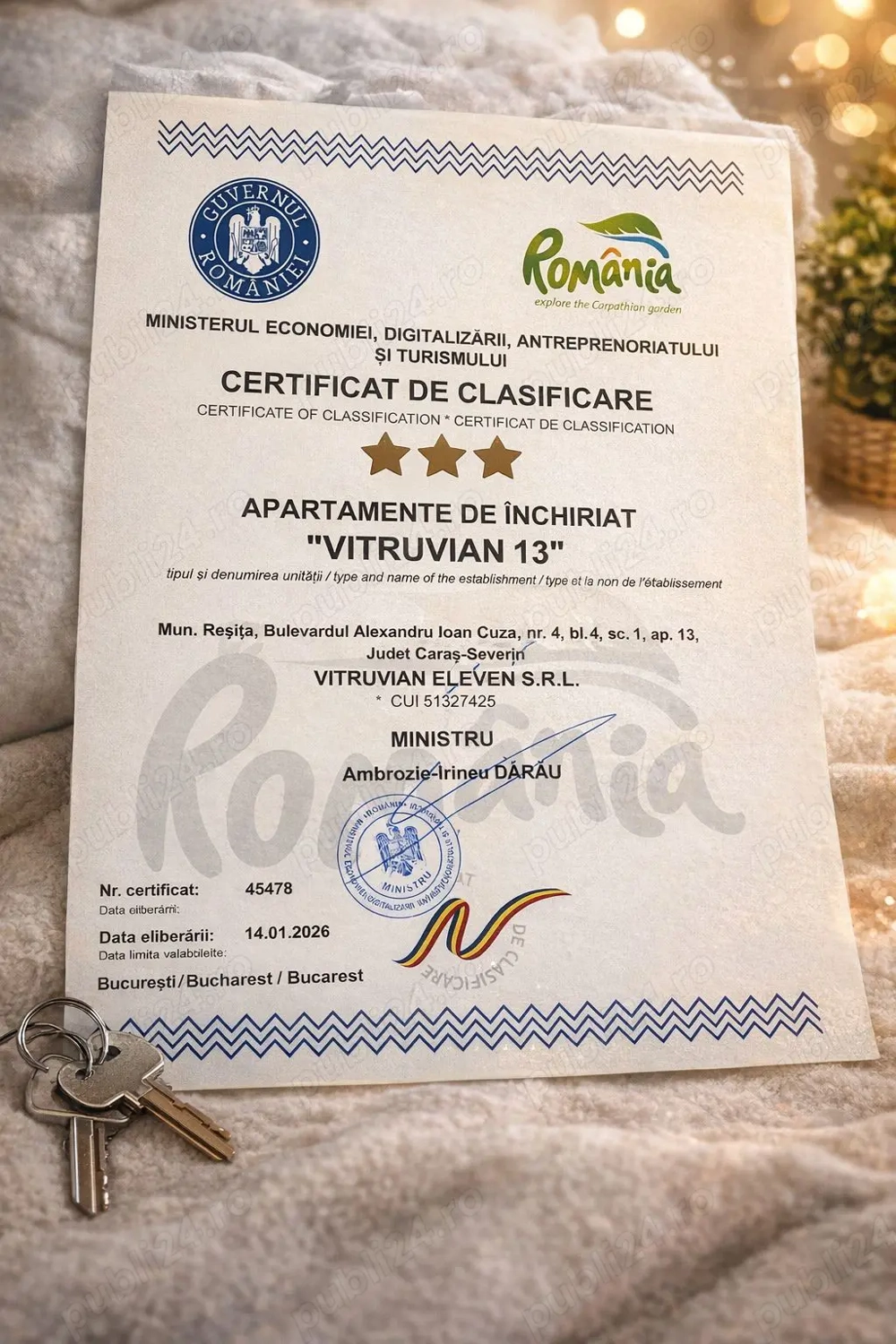 Cazare Apartament- 180 Ron noapte- *** central