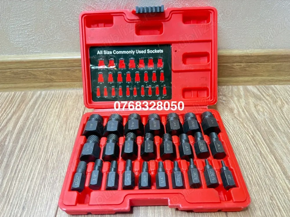 Set extractor suruburi 25 piese, din otel 42CR