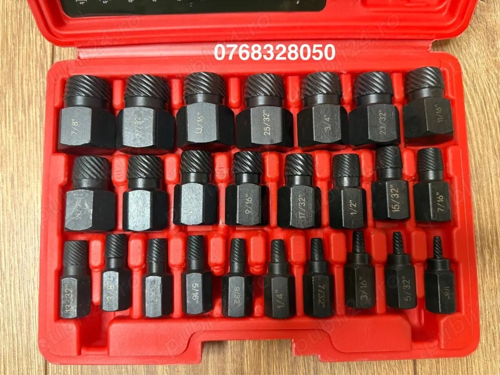 Set extractor suruburi 25 piese, din otel 42CR