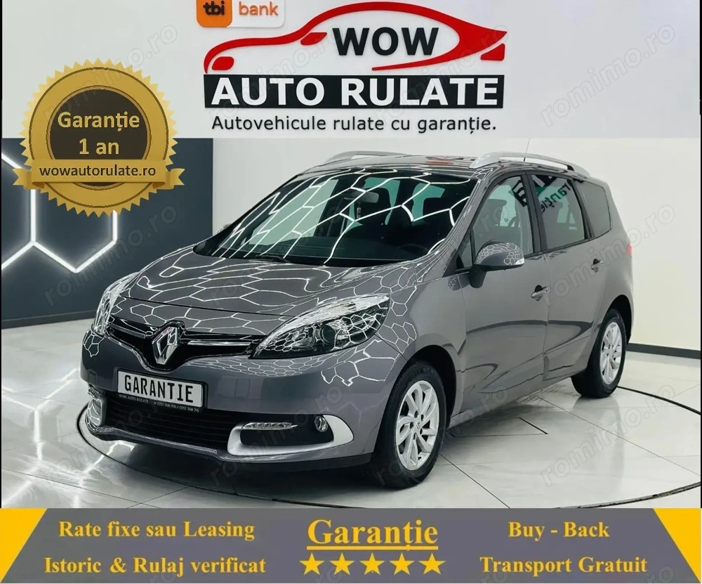 RENAULT GRAND SCENIC 2015 1.5D E5 Garanti 12 Luni Rate Avans 0 Doar Cu Buletinul