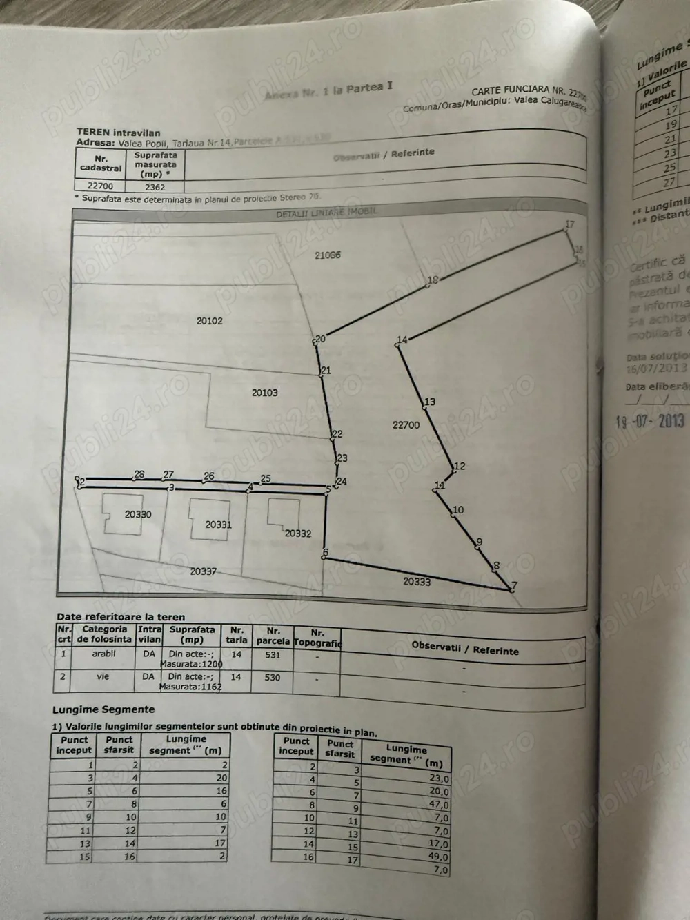 Vand teren intravilan Valea Calugareasca , Sat Valea Popii