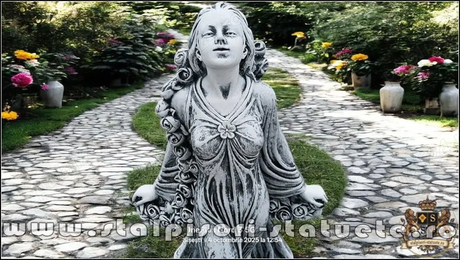 Statuetă zeiţa Flora, gri patinat, model S5.