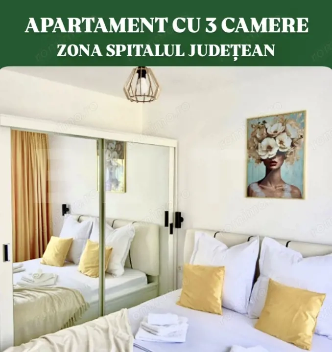 Apartament deosebit cu 3 camere, etaj 3/5, Zona Spitalul Judetean