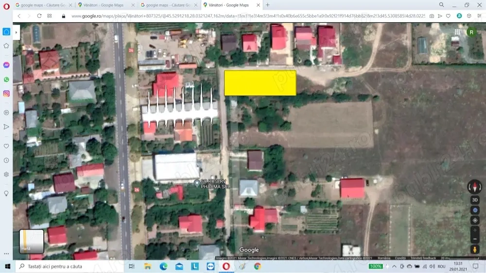 Teren intravilan în satul Vânatori, judetul Galați