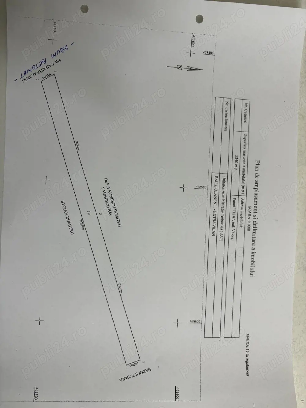 teren extravilan fanete Băile Olanesti jud Vâlcea  sat.Tisa 