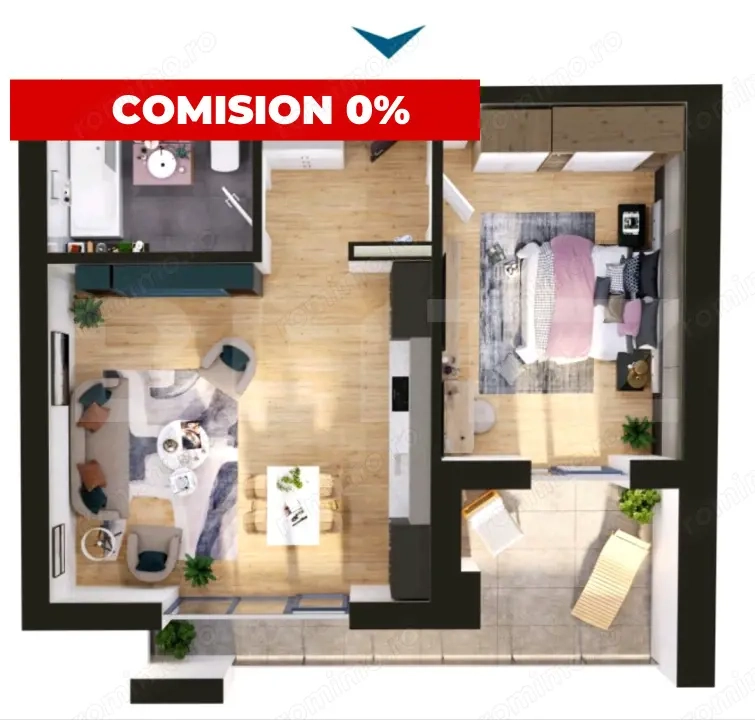 Comision 0 | Apartament de vanzare,  2 camere, 54  mp, zona Torontalului