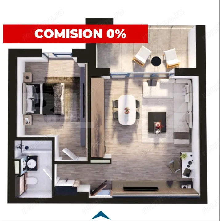 Comision 0 | Apartament de vanzare, cu 2 camere, 56 mp, zona Torontalului