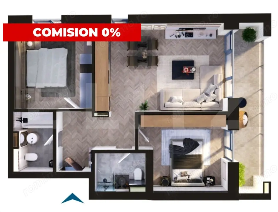 Comision 0 | Apartament de vanzare, cu 3 camere, 74 mp, zona Torontalului