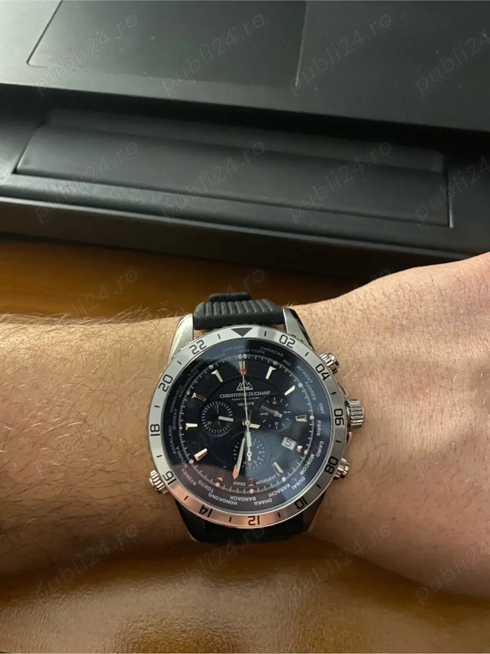 Ceas Christophe Duchamp Velocite V1   Swiss Quartz, Sapphire, World Time