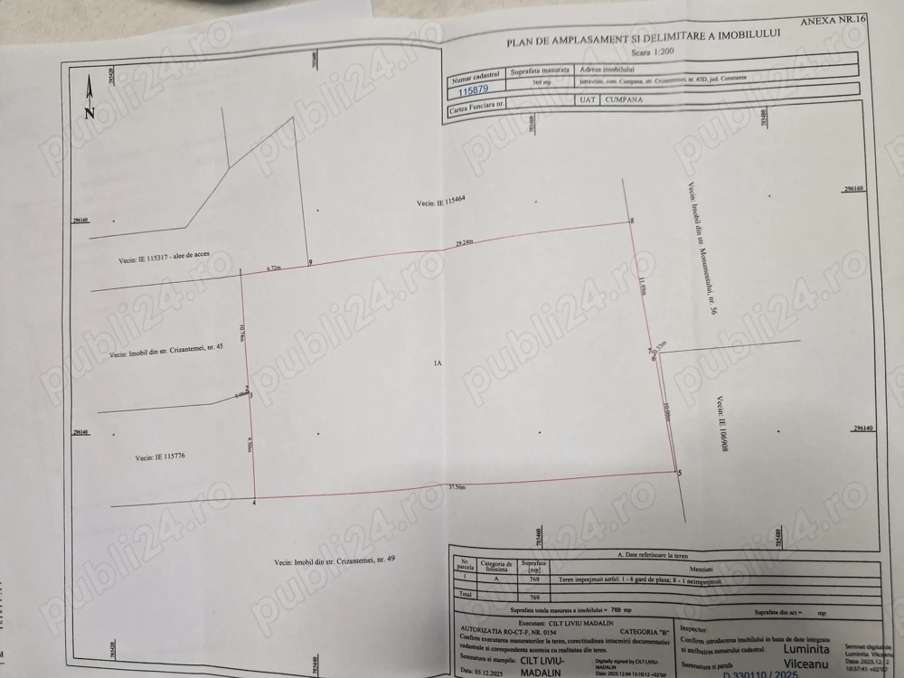 Teren intravilan langa case
