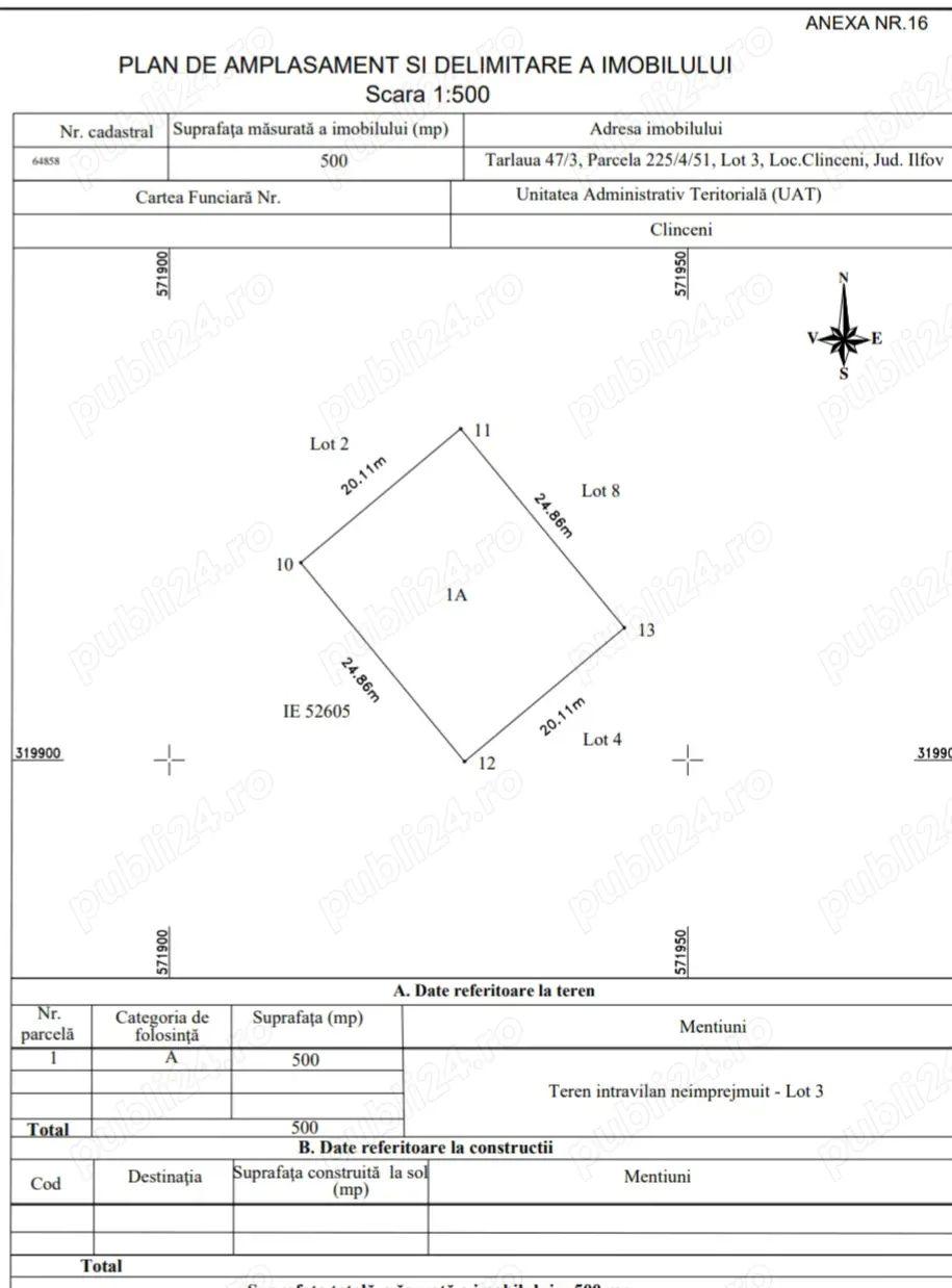 Teren 500m  8300euro+TVA