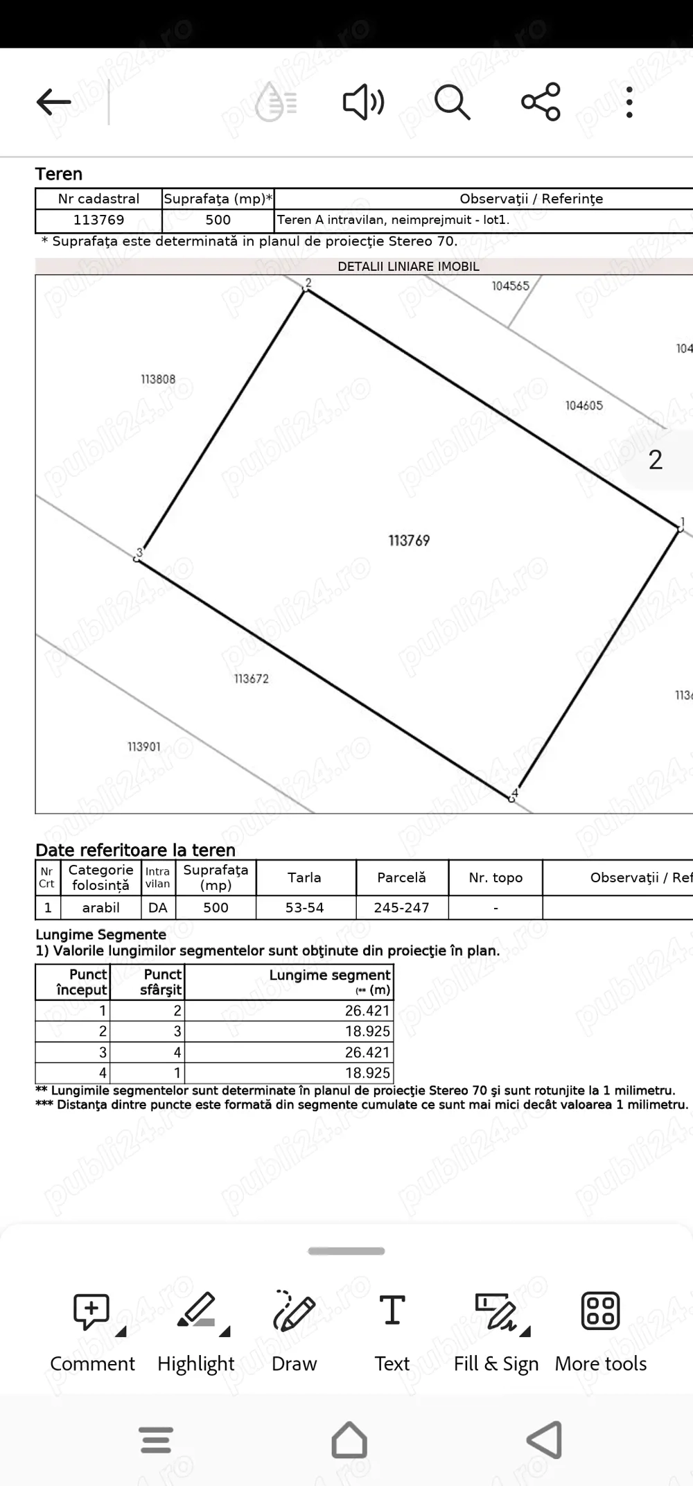 Vand teren intravilan Sat Snagov 50000 euro