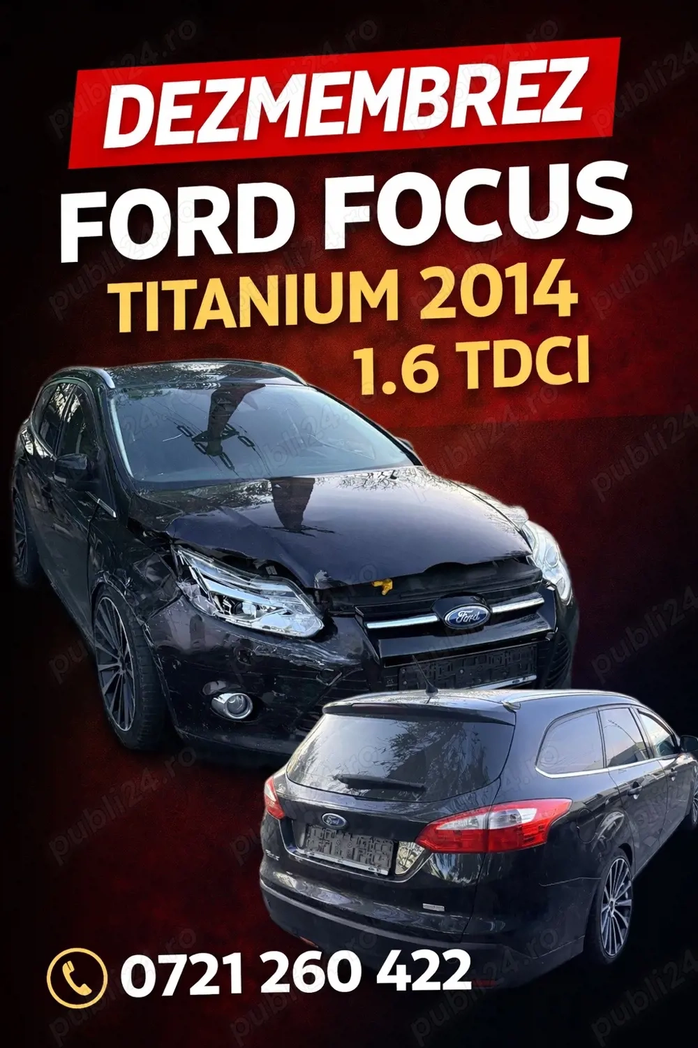 Dezmembrez Ford Focus 2014, 1.6 TDCI, motor NGDB