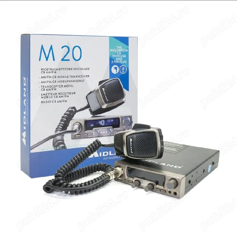 Stație Radio CB Midland M20   Bluetooth Ready, Nouă Perfect Funcțională!