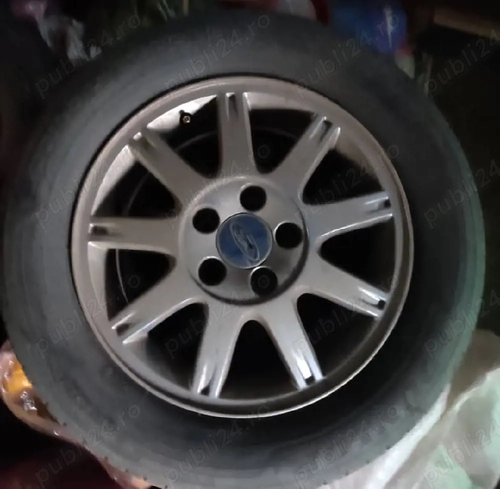 Roti Vara Ford 15" Jante Aliaj 5x108 Originale Cauciucuri Dunlop 195 65 15