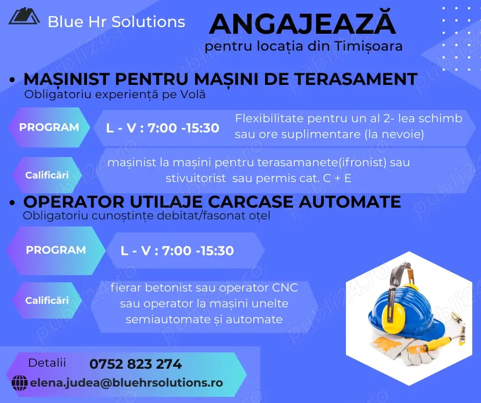 ANGAJARE Constructii - locatia Dumbravita, Timis