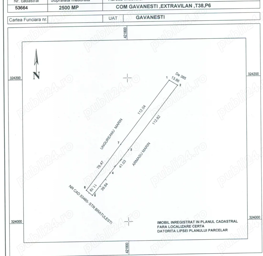 Vand teren 2500 mp, in Comuna Gavanesti, Sat Gavanesti, Judet Olt