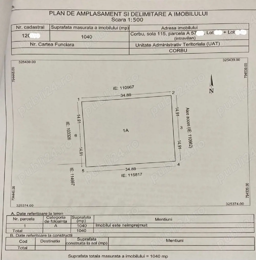 Teren intravilan - vedere la mare -  Plaja Corbu - vand sau schimb