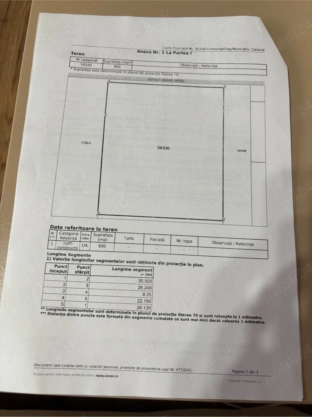 Teren intravilan 800 mp