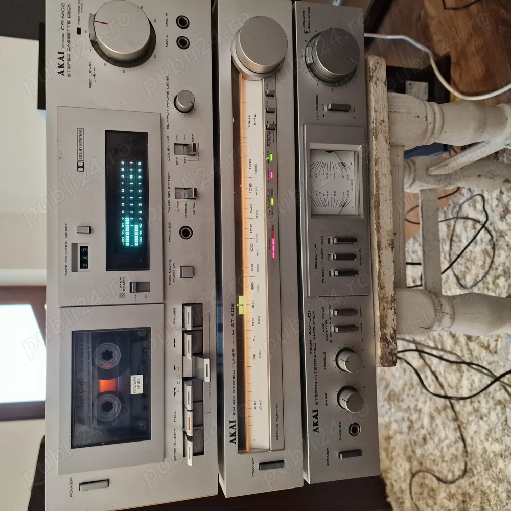 Akai - CS-M02 Casetofon-player, AM-U01 Amplificator integrat , Tuner AT-K02 - Set hi-fi