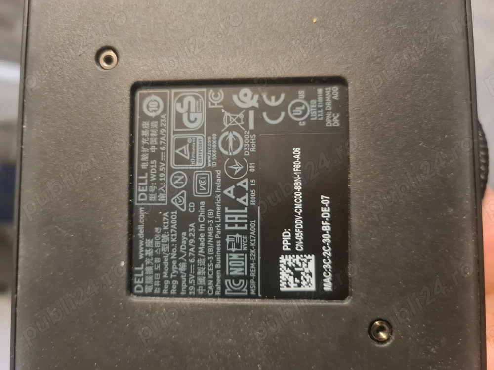 Docking Station Dell K17A (WD15) USB-C   Port Replicator 4K