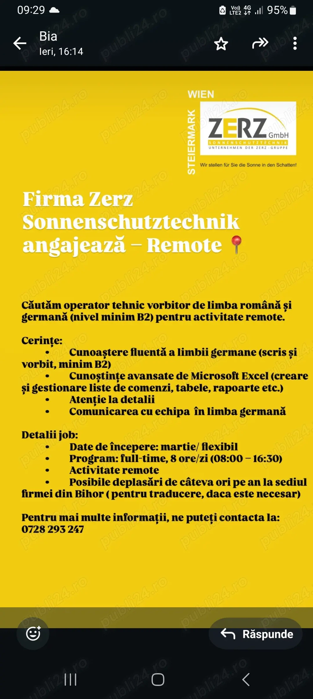 Firma .Zerz .srl Angajează operator calculator 