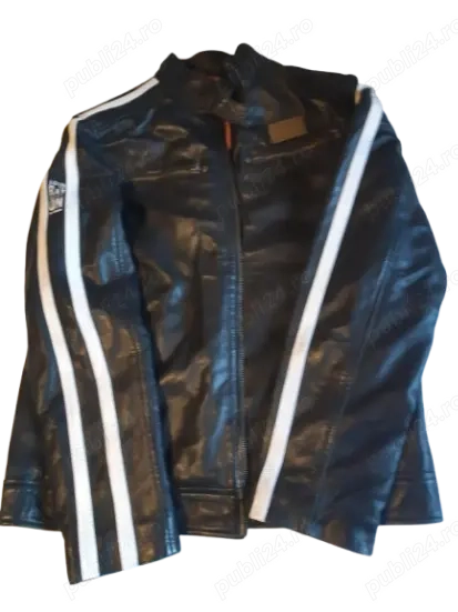 Geacă piele Rayvolt, negru antracit, marime L 