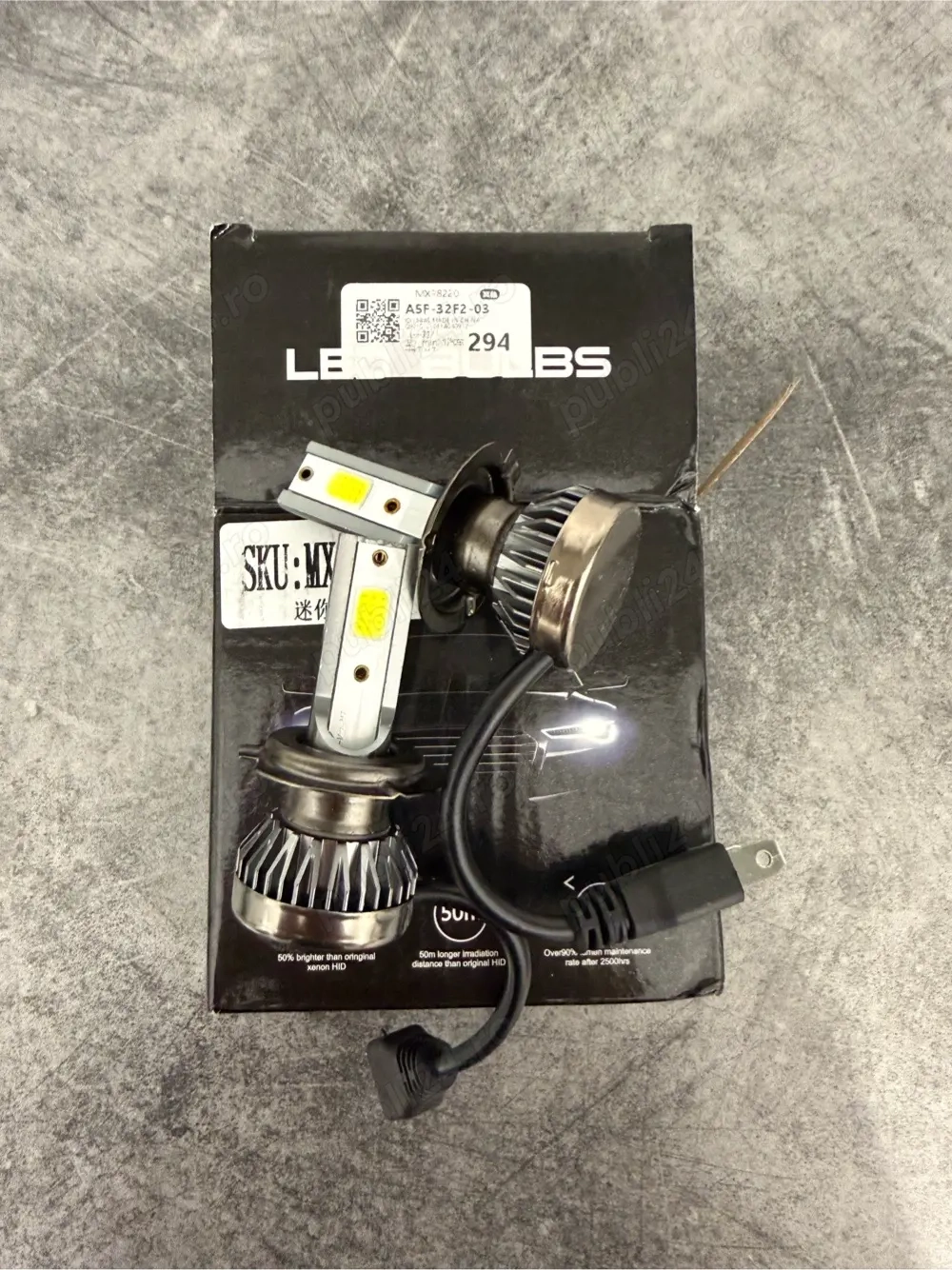 Set 2 becuri led mini h7 80w