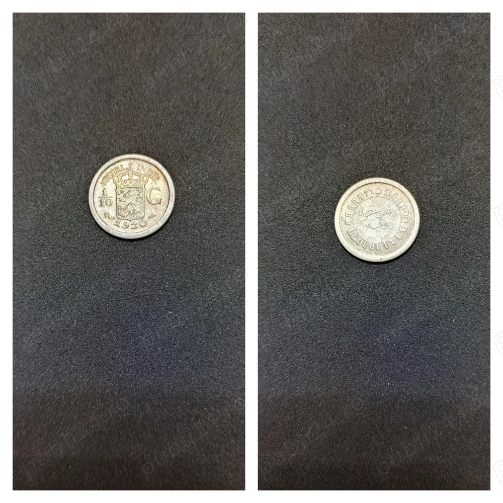 Moneda argint 1:10 Gulden, INDIILE DE EST OLANDEZE, 1920