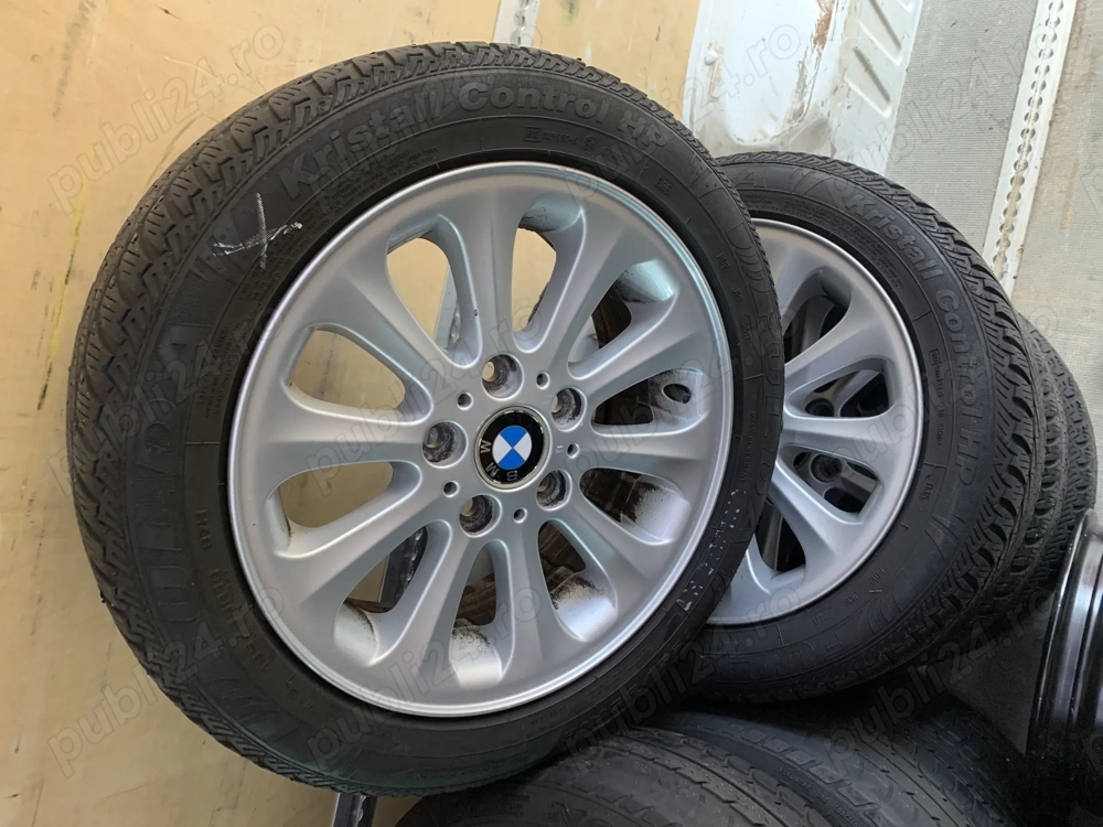 Set Jante aluminiu BMW seria1 5x120 cu cauciucuri de iarna 195/55/r16