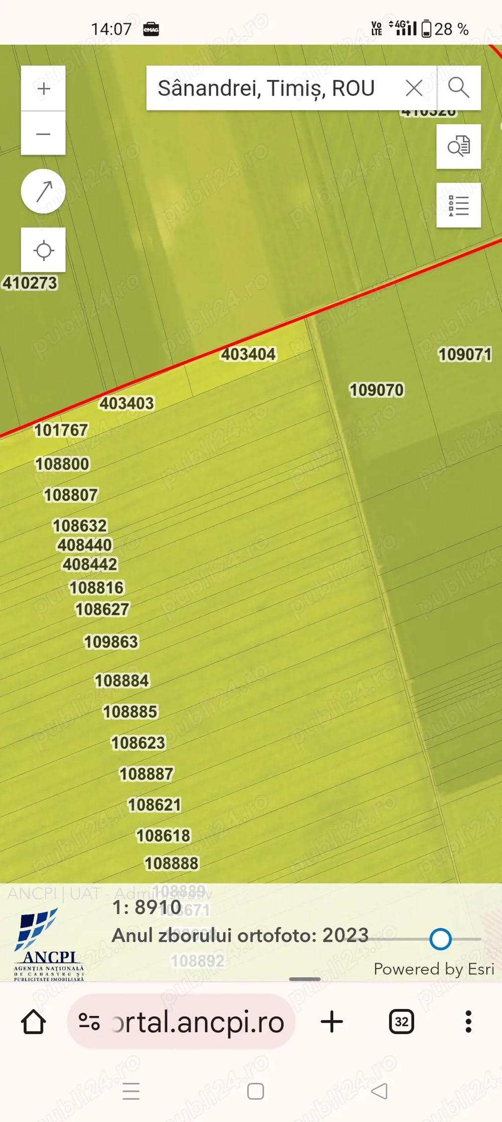 Teren Sanandrei 12500MP Industrial -rezidential  Deschidere 220m