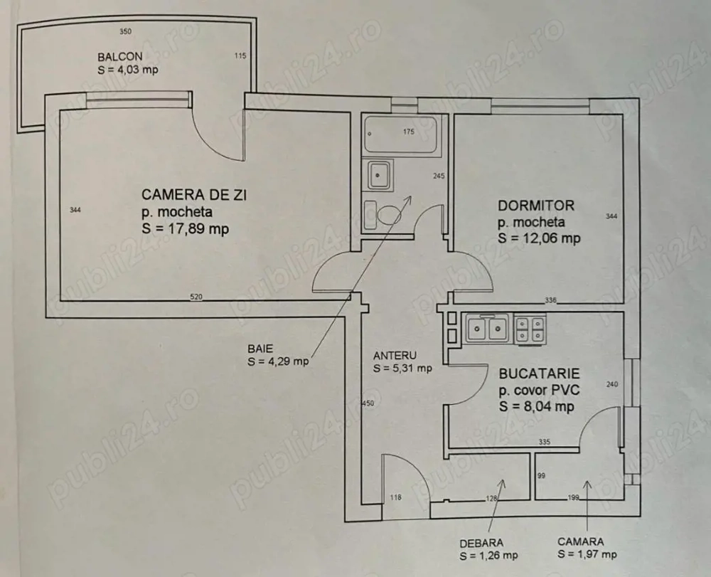 Apartament cu 2 camere