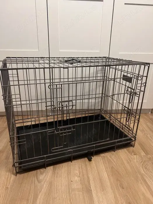 Cusca din metal pentru caini, demontabila, 2 usi