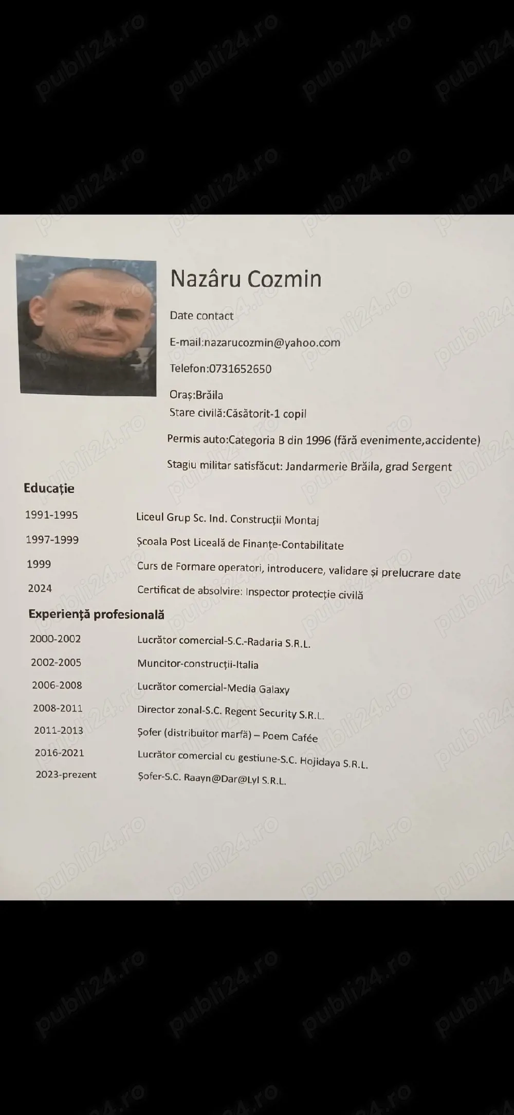  Solicit Angajare șofer categoria B !!!