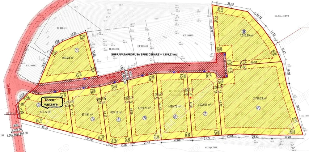 Teren intravilan 875 mp in Tocile pretabil casa de vacanta