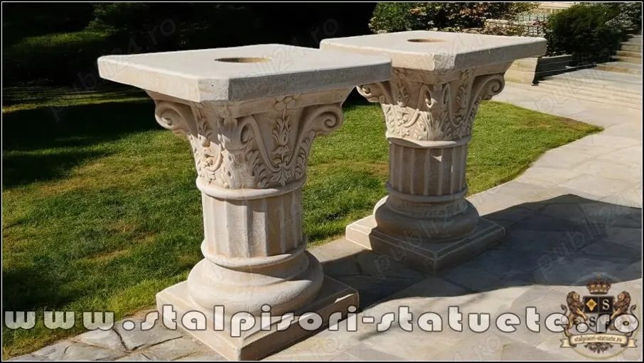 Soclu, stativ, galben patinat, model S6.