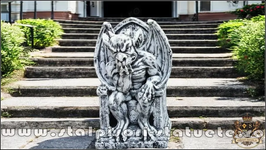 Gargoyles, satana, diavol, pe tron, model S74.