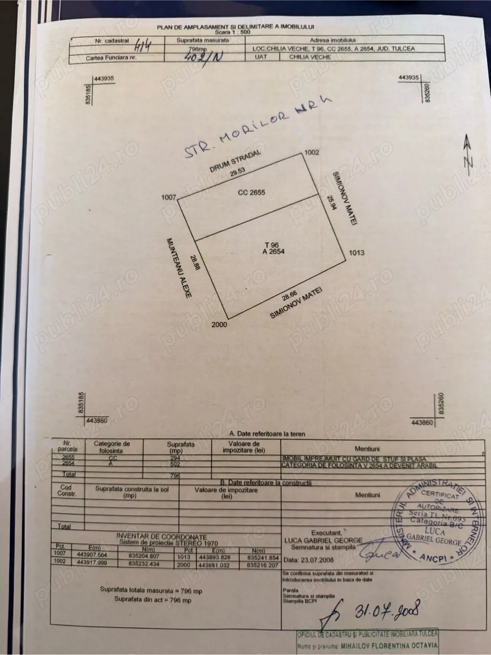 Chilia Veche, Delta Dunarii, Intravilan 800 mp