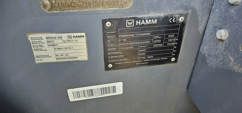 Cilindru compactor Hamm H16i VV Hammtronic